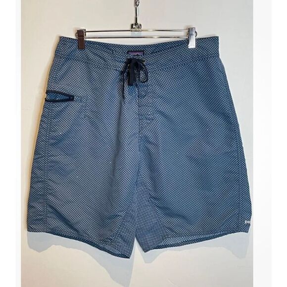 PATAGONIA MEN'S NICE! WAVEFARER POLKA DOT BLUE SWIM TRUNKS BEACH BOARD SHORTS*ME - Picture 1 of 3